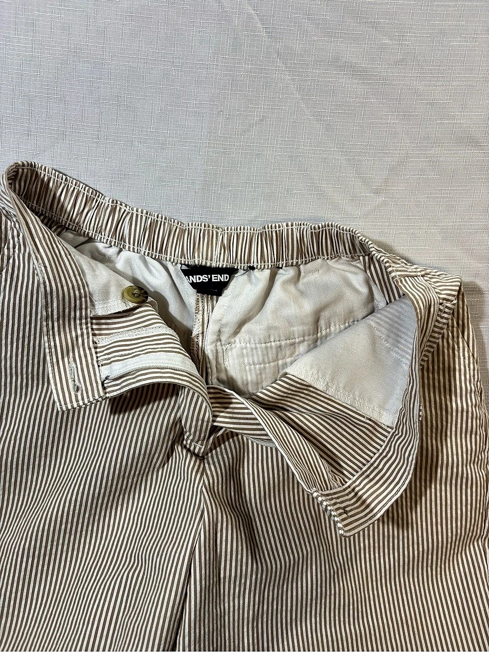 Island's End High Rise Shorts Striped Shorts in Brown & White Size 4 - Picture 4 of 8